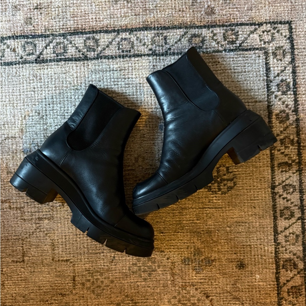 Stuart Weitzman Black Leather Norah Boot